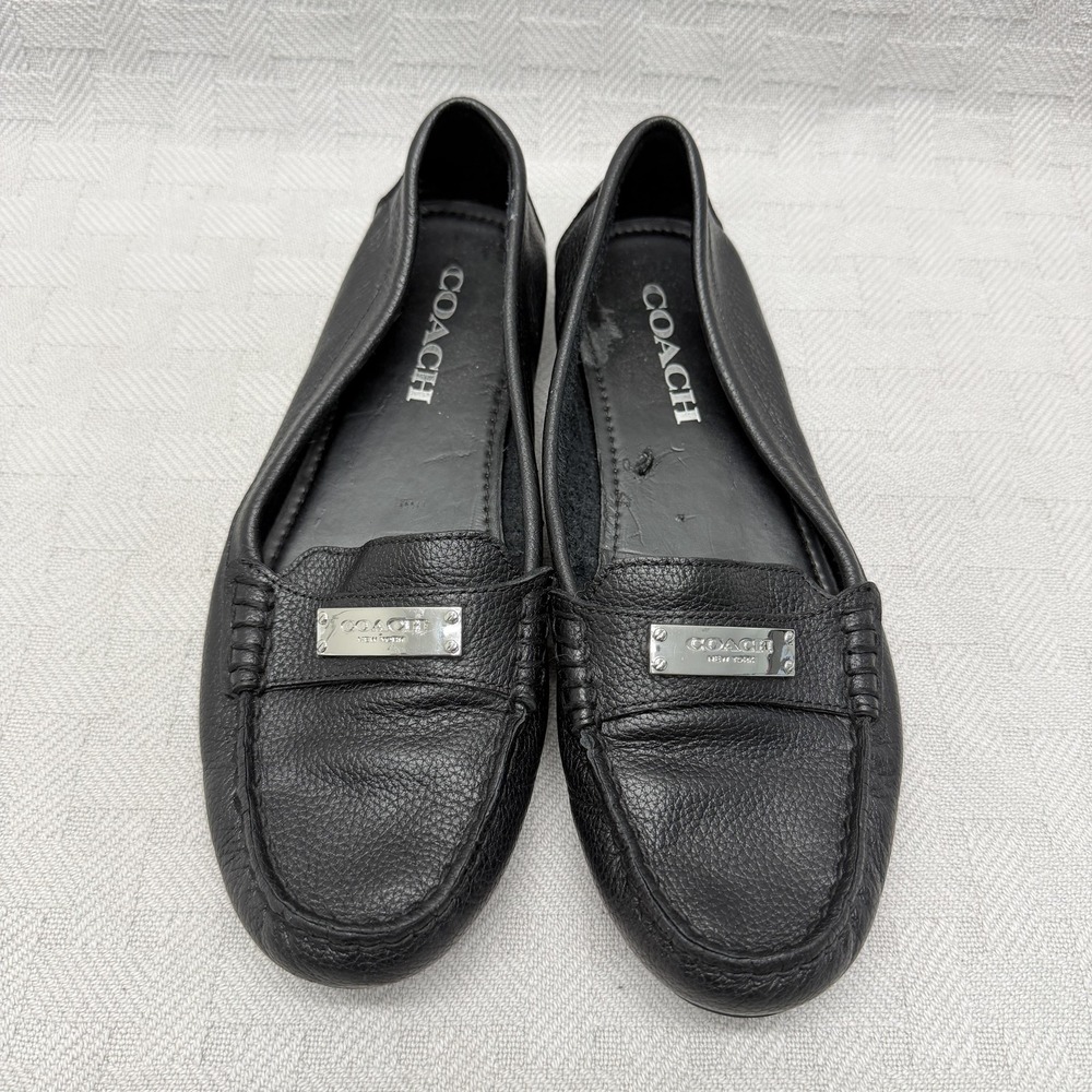 Coach Womens Fredrica Loafers A5175‎ Size 7 b Black leather Rubber Sole